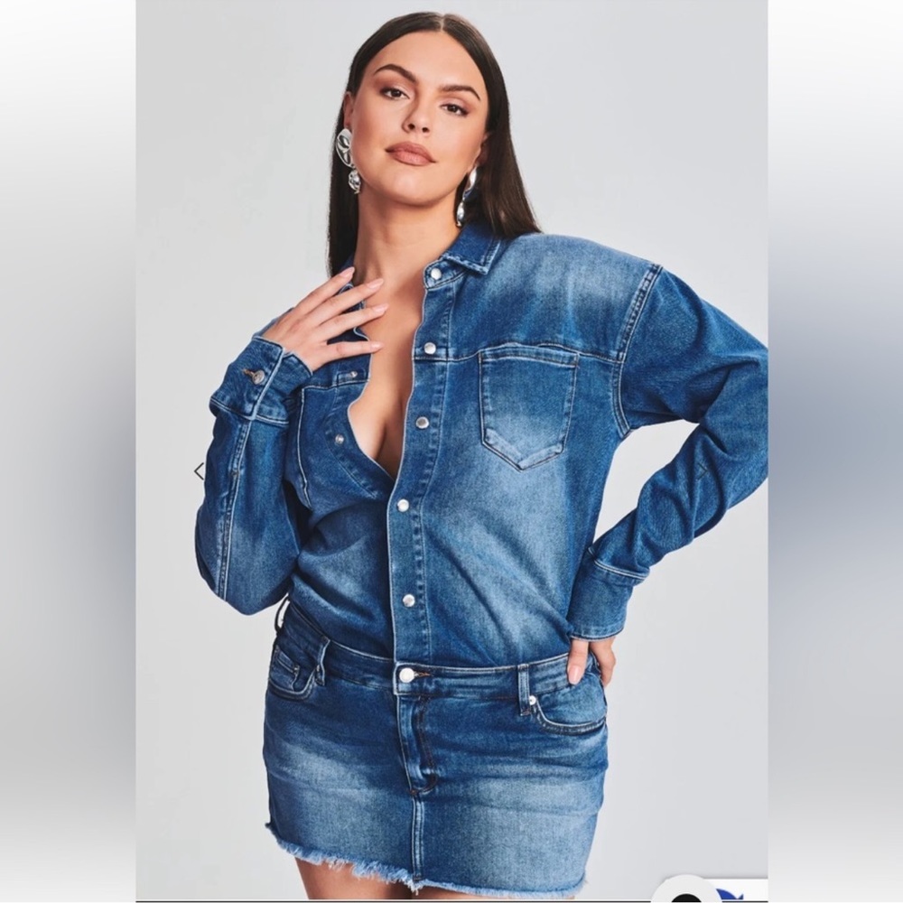 NWT Women’s SER.O.YA Linda Denim Mini Dress size L blue